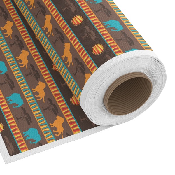 Custom African Lions & Elephants Fabric by the Yard - Spun Polyester Poplin