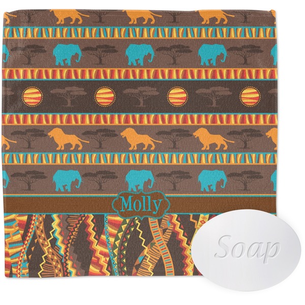 Custom African Lions & Elephants Washcloth (Personalized)