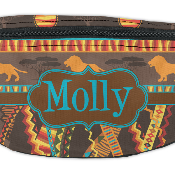 African Lions & Elephants Fanny Pack - Closeup