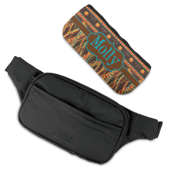 African Lions & Elephants Fanny Packs - FLAT (flap off)