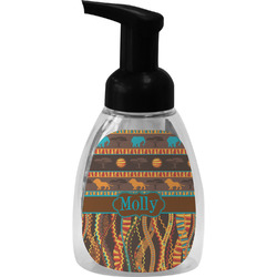 African Lions & Elephants Foam Soap Bottle - Black (Personalized)