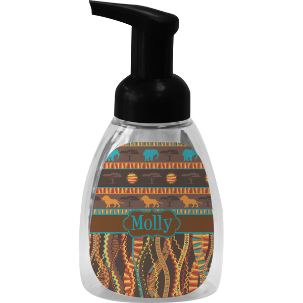 Custom African Lions & Elephants Foam Soap Bottle - Black (Personalized)