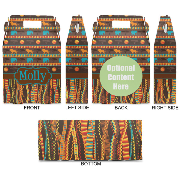 African Lions & Elephants Gable Favor Box - Approval