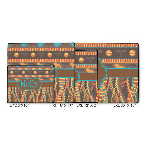 African Lions & Elephants Gaming Mats - SIZE CHART