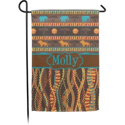 African Lions & Elephants Small Garden Flag - Double Sided w/ Name or Text