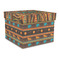 African Lions & Elephants Gift Boxes with Lid - Canvas Wrapped - Large - Front/Main