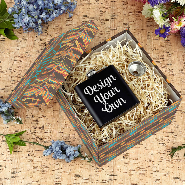 African Lions & Elephants Gift Boxes with Lid - Canvas Wrapped - Large - In Context