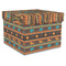 African Lions & Elephants Gift Boxes with Lid - Canvas Wrapped - X-Large - Front/Main