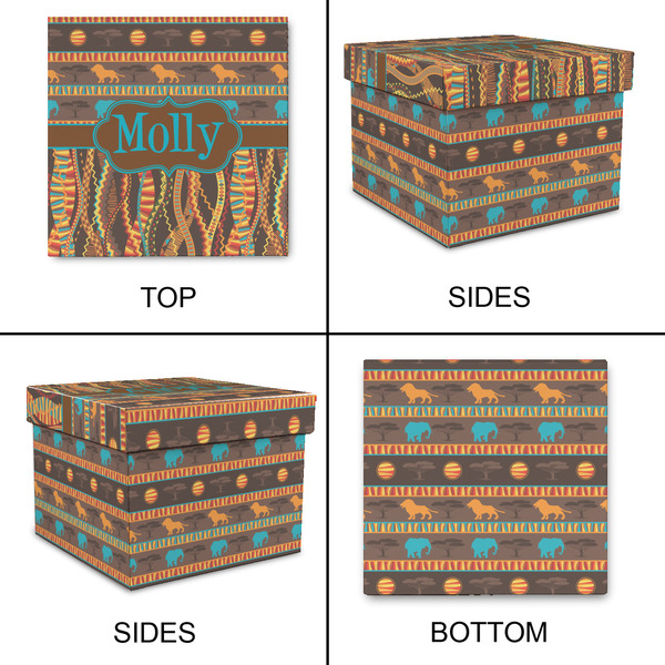 African Lions & Elephants Gift Boxes with Lid - Canvas Wrapped - XX-Large - Approval
