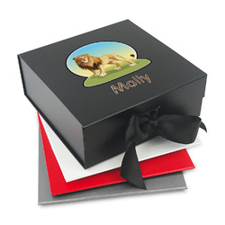 African Lions & Elephants Gift Box with Magnetic Lid (Personalized)