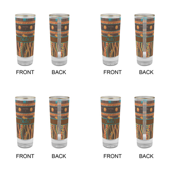 African Lions & Elephants Glass Shot Glass - 2 oz - Set of 4 - APPROVAL