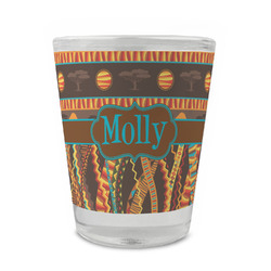 African Lions & Elephants Glass Shot Glass - 1.5 oz - Set of 4 (Personalized)