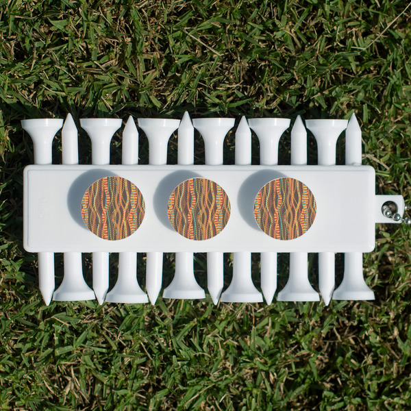 African Lions & Elephants Golf Tees & Ball Markers Set - Back