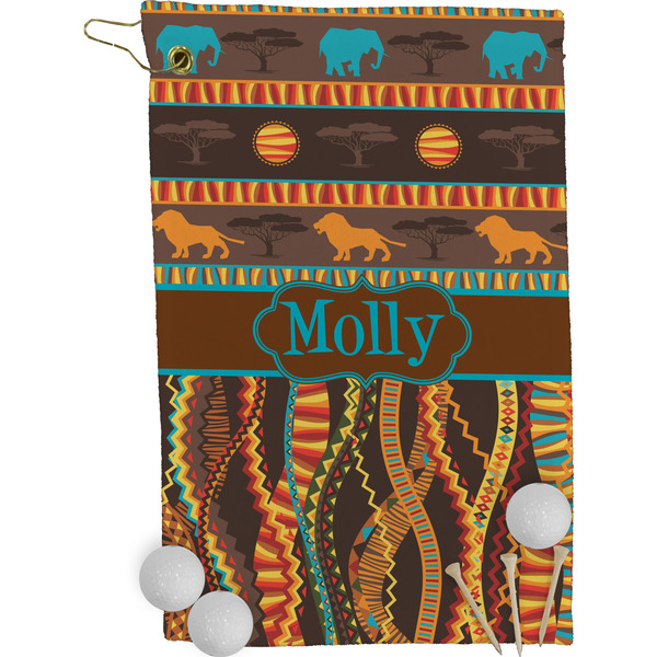 African Lions & Elephants Golf Towel (Personalized)