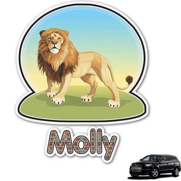 Custom African Lions & Elephants Graphic Car Decal (Personalized)