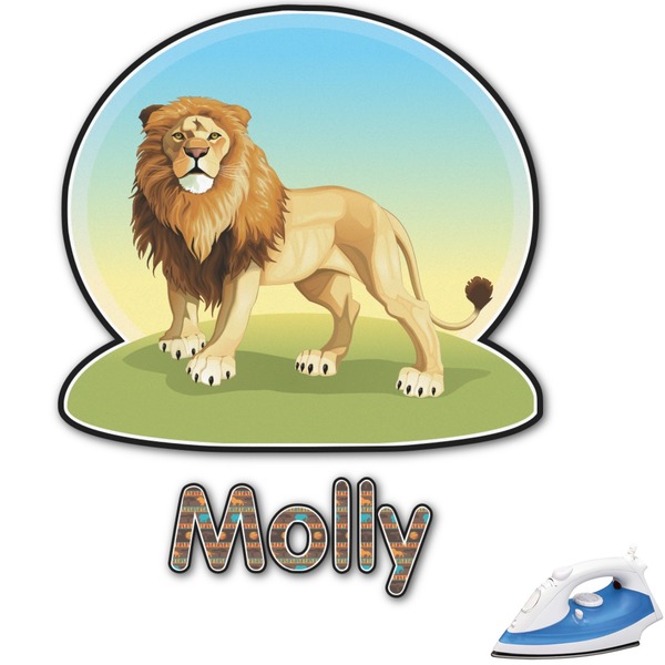 Custom African Lions & Elephants Graphic Iron On Transfer - Up to 4.5"x4.5" (Personalized)