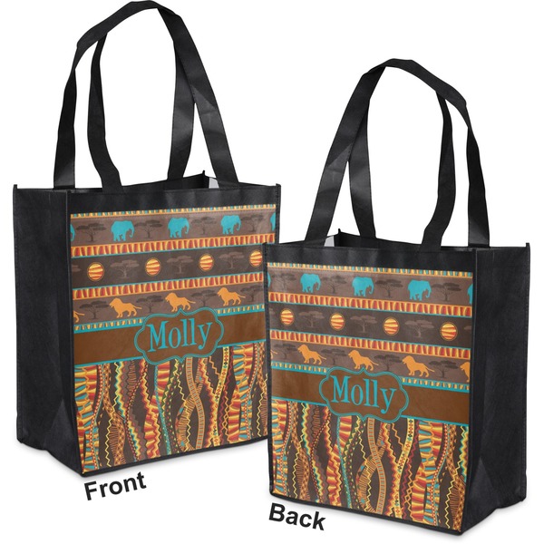 African Lions & Elephants Grocery Bag - Apvl