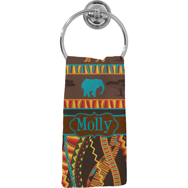 Custom African Lions & Elephants Hand Towel - Full Print (Personalized)