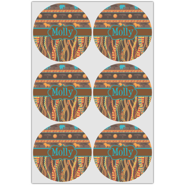 African Lions & Elephants Icing Circle - Large - Set of 6