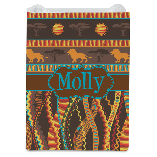 African Lions & Elephants Jewelry Gift Bag - Gloss - Front