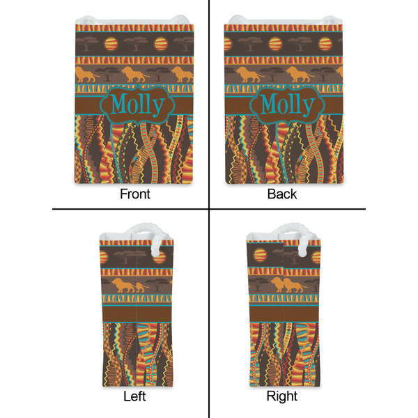 African Lions & Elephants Jewelry Gift Bag - Matte - Approval