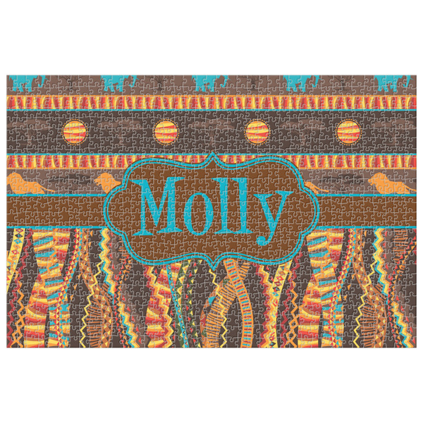 Custom African Lions & Elephants Jigsaw Puzzle - 1000-piece (Personalized)