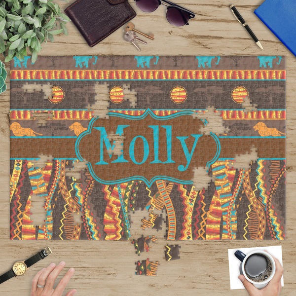 African Lions & Elephants Jigsaw Puzzle 1014 Piece - In Context