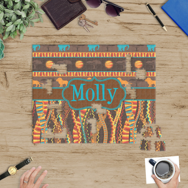 African Lions & Elephants Jigsaw Puzzle 500 Piece - In Context