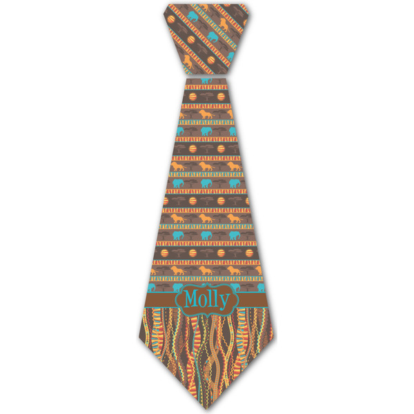 Custom African Lions & Elephants Iron On Tie - 4 Sizes w/ Name or Text