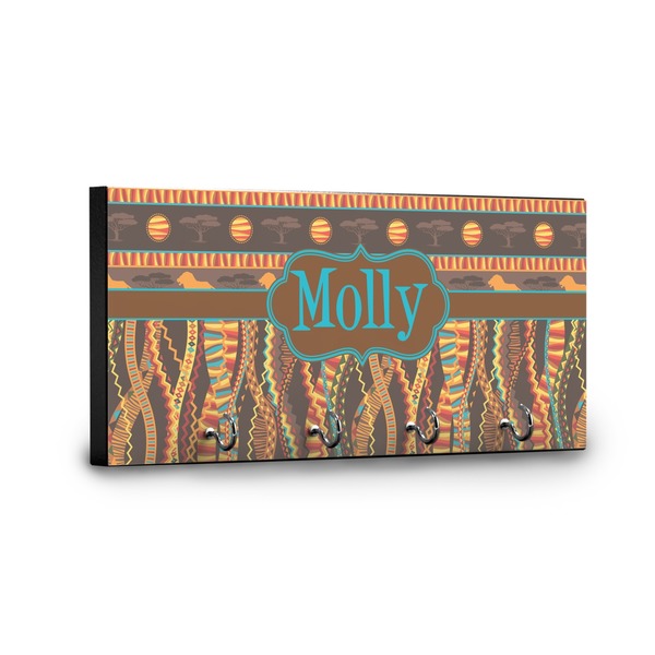 African Lions & Elephants Key Hanger - Front View with Hooks