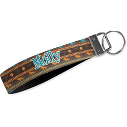 African Lions & Elephants Webbing Keychain Fob - Small (Personalized)