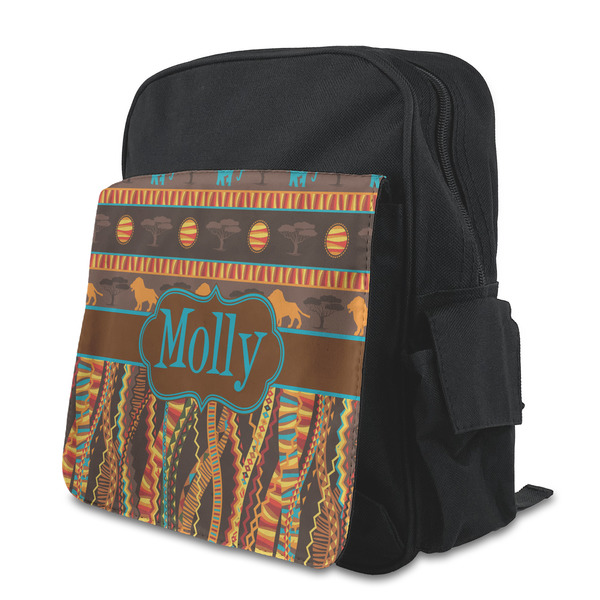 Custom African Lions & Elephants Preschool Backpack (Personalized)