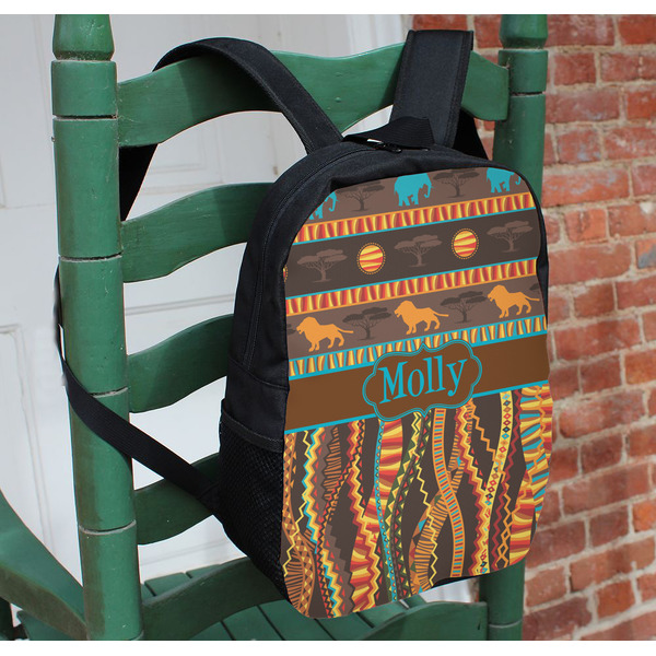 African Lions & Elephants Kids Backpack - In Context