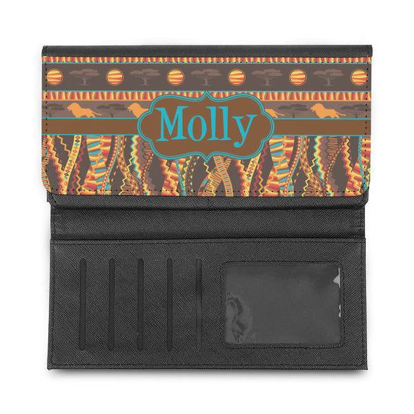 African Lions & Elephants Ladies Wallet - Half Way Open