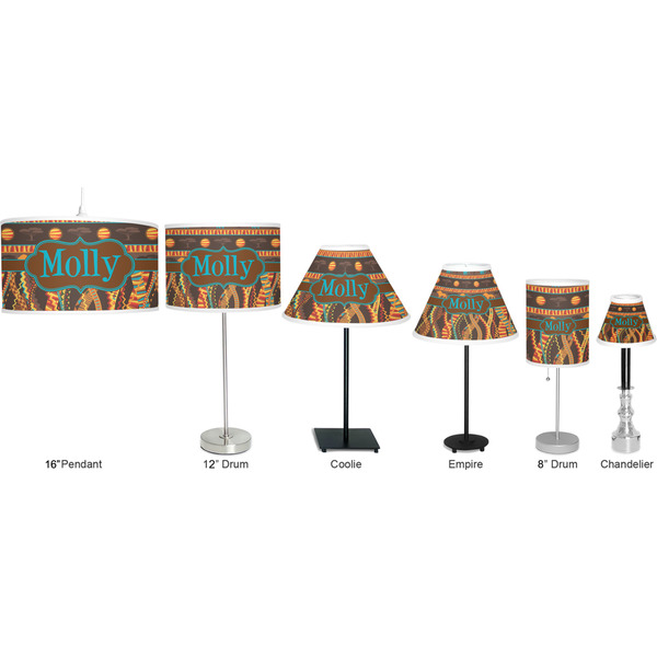 African Lions & Elephants Lamp Full View Size Comparison
