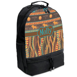 African Lions & Elephants Backpacks - Black (Personalized)
