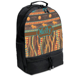 African Lions & Elephants Backpacks - Black (Personalized)