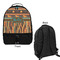 African Lions & Elephants Large Backpack - Black - Front & Back View