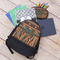 African Lions & Elephants Large Backpack - Black - With Stuff