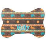 African Lions & Elephants Bone Shaped Dog Food Mat (Personalized)
