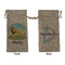 African Lions & Elephants Large Burlap Gift Bag - Front & Back (Personalized)