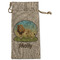 African Lions & Elephants Large Burlap Gift Bag - Front (Personalized)