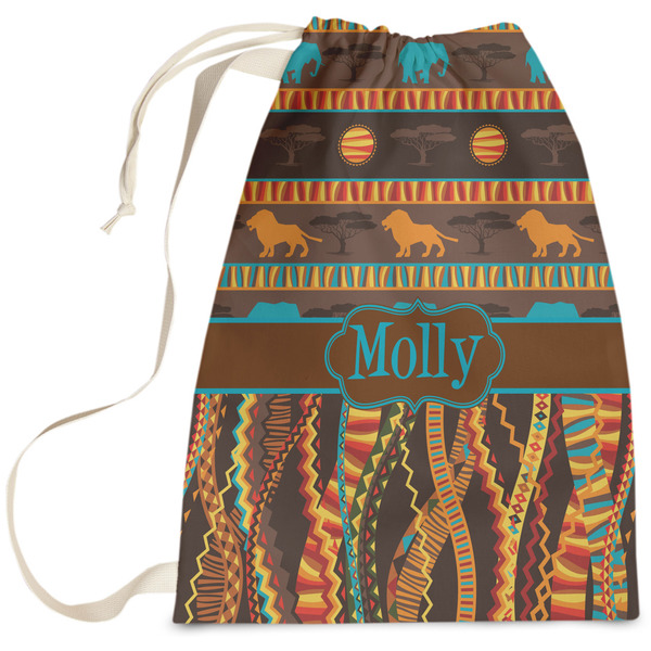 Custom African Lions & Elephants Laundry Bag (Personalized)