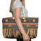 African Lions & Elephants Large Rope Tote Bag - In Context View