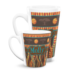 African Lions & Elephants Latte Mug (Personalized)