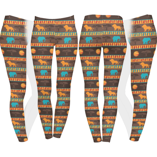 African Lions & Elephants Leggings Turn Around - Apvl