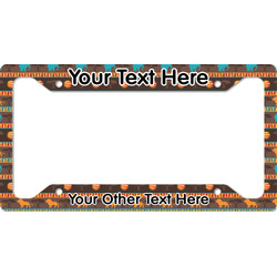 African Lions & Elephants License Plate Frame - Style A (Personalized)
