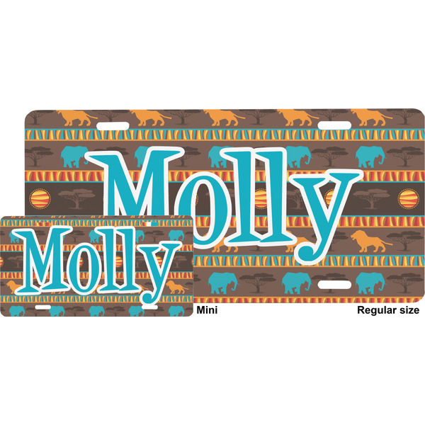 African Lions & Elephants License Plate (Sizes)