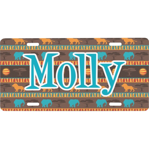 Custom African Lions & Elephants Front License Plate (Personalized)