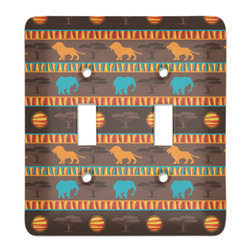 African Lions & Elephants Light Switch Cover (2 Toggle Plate)